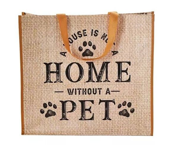 No Brand Handbags - Set of 5 "A House Is Not A Home Without A Pet" Paw Print Large Tote Bags